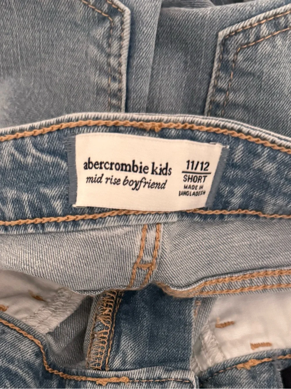 NWT SIZE Short 11/12 abercrombie kids Light Blue Denim Jeans